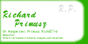 richard primusz business card